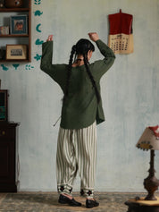 Green Stripes Farsi Salwar