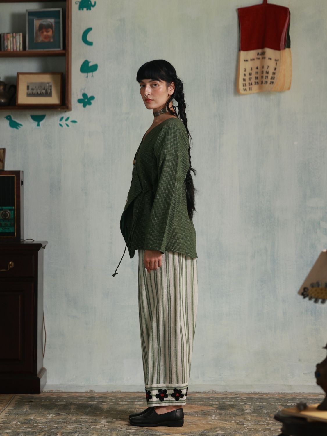 Green Stripes Farsi Salwar