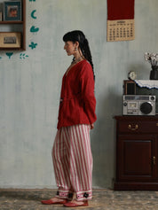 Red Stripes Farsi Salwar