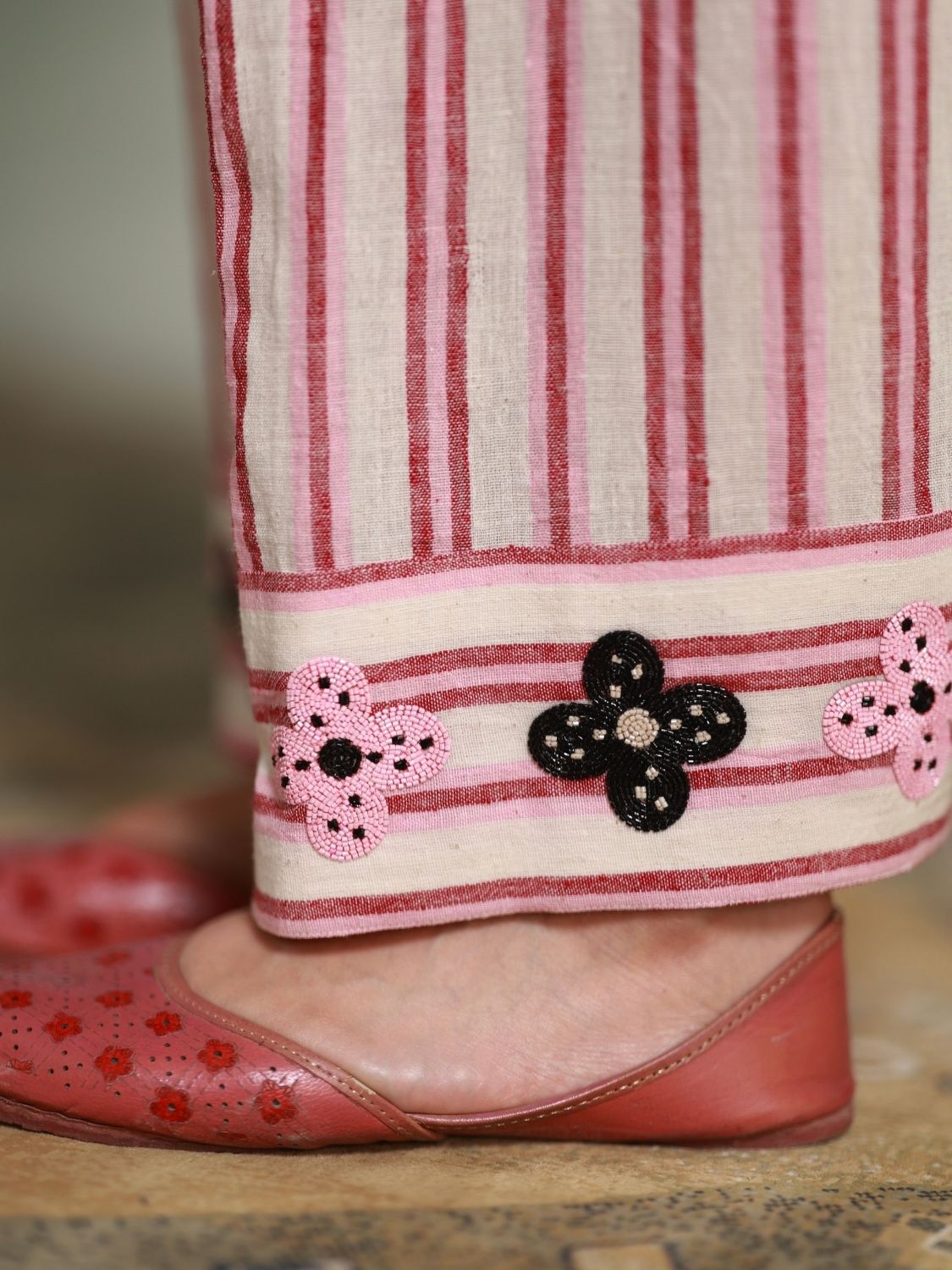 Red Stripes Farsi Salwar