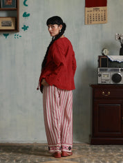 Red Stripes Farsi Salwar