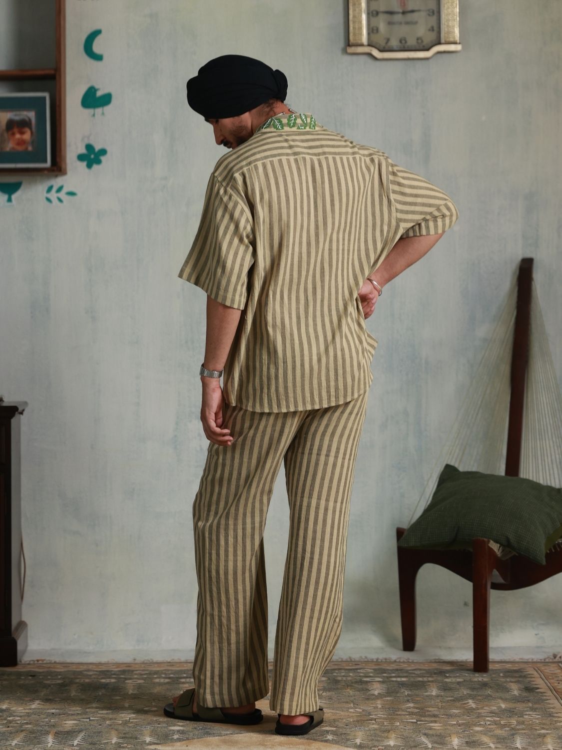 Brown Stripes Relaxed Fit Pants (Men)