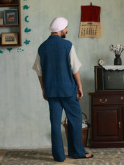 Blue Checks Relaxed Fit Pants (Men)