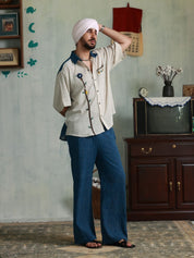 Blue Checks Relaxed Fit Pants (Men)