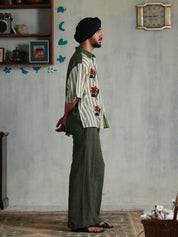 Green Checks Relaxed Fit Pants (Men)