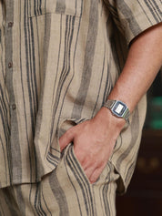 Grey Stripes Relaxed Fit Pants (Men)