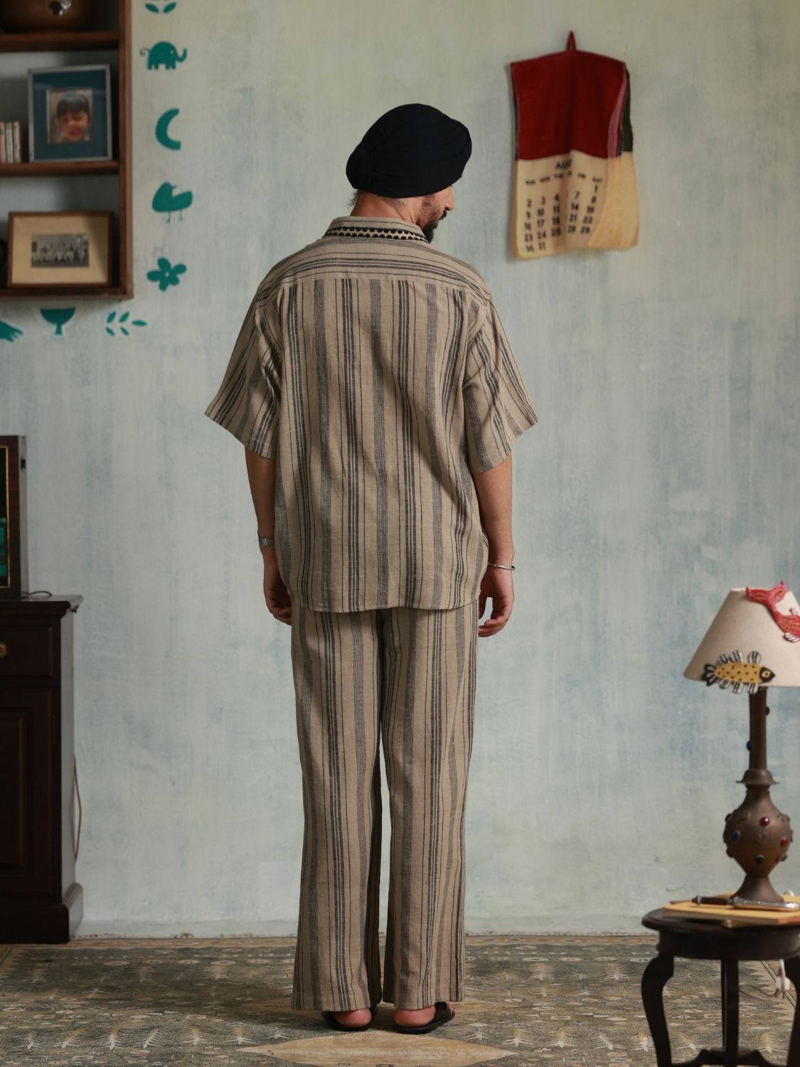 Grey Stripes Relaxed Fit Pants (Men)