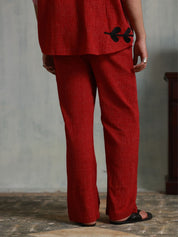 Red Checks Relaxed Fit Pants (Men)