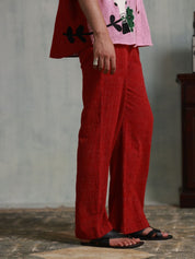 Red Checks Relaxed Fit Pants (Men)