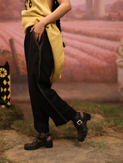 Stitchline Pants - Black with Yellow stitch