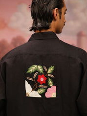 Bold Black Patch (Black) Oversized Shirt
