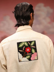 Bold Black Patch (Cream) Oversized Shirt