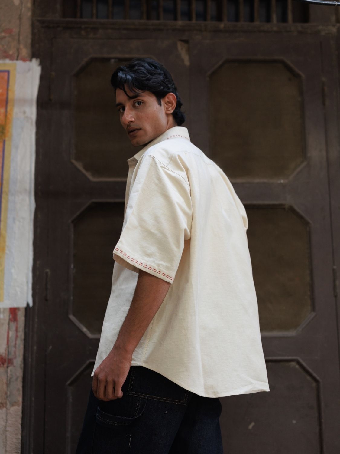 Vine Whisper (Beige) Oversized Shirt