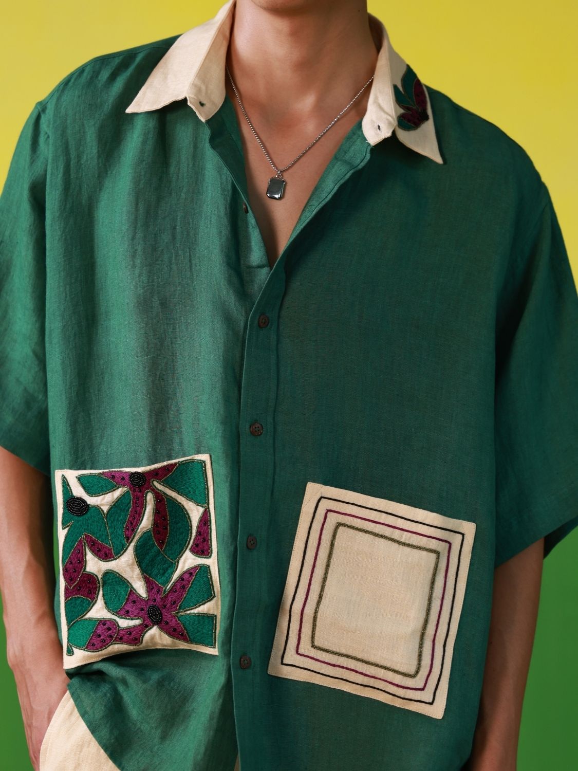Framed in Summer (Green) Oversized Shirt