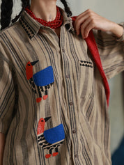 In a Row Oversized Shirt