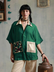 Framed in Summer (Green) Oversized Shirt