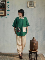 Framed in Summer (Green) Oversized Shirt